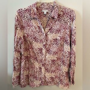❄️Croft &‎ Barrow Women’s Button Up Long Sleeve Print Top